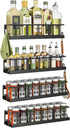 Bunoxea Spice Rack Wall Mounted 4 Pack, Space-Saving Spice Organizer for Spice