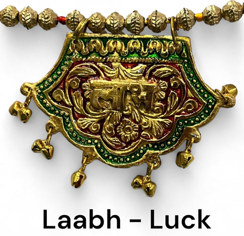 Ganpati Shubh Labh Bandanwar, Handcrafted Multicolour Door Hanging Toran, 33 Inches Approx