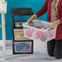 CLMSTE 3 Plastic Drawer Wide Tower Plastic Storage Cart with Clear Pull Out Drawers, Black (Black, Drawer Wide Tower)