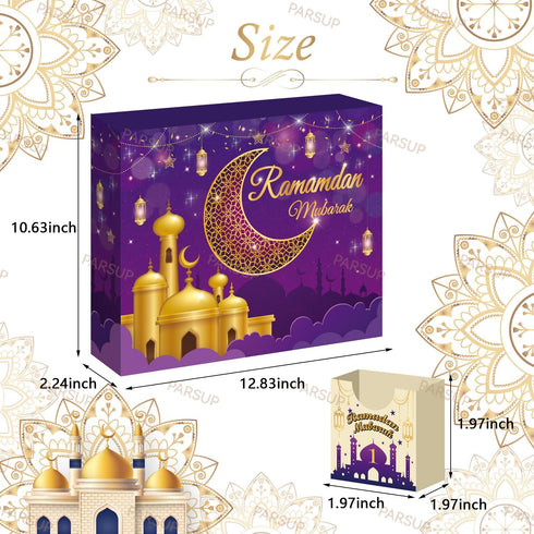 Ramadan Advent Calendar with Drawers 2024, 30 Empty Boxes for 30 days, Eid Mubarak Coutdown Calendar Fillable Ramadan Gift, Islamic Art, Cardboard Number Storage Box, Ramadan Party Supplies - Purple by PARSUP
