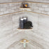 5" Questech Corner Shower Footrest, Lugged for New Construction, Shaving Shelf for Inside Shower, Bathroom Storage