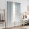ECLIPSE Ines Printed Ombre Textured Light Filtering Grommet Window Curtains for Bedroom (2 Panels), Aqua 52 in x 84 in