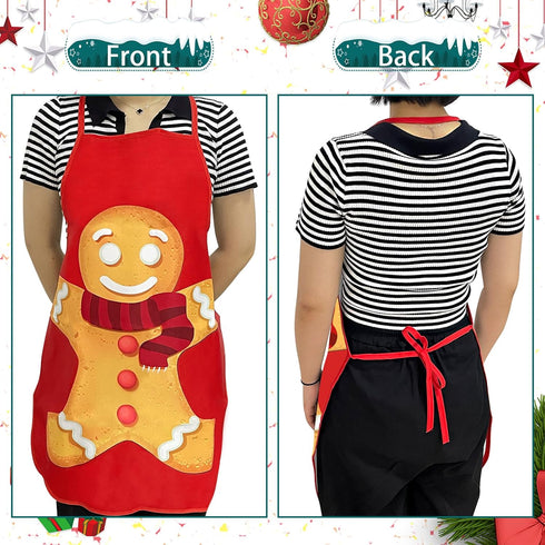 Bonieset Holiday Aprons, Adjustable Cooking Apron Chef Bib Apron for Dinner Cooking Grilling Baking Painting Garden