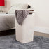 Mind Reader Slim Laundry Hamper with Lid, 60L Wicker Design, 17.65"L x 13.75"W x 24.15"H, Ivory