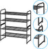 2-Tier Simple Trending Stackable Shoe Rack, Metal Shoe Shelf Storage Organizer, Black