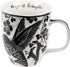 Karma Gifts 16 oz Black and White Boho Mug - Hummingbird, Cute Ceramic Coffee Mug for Women and Men