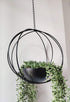 RISEON Boho Black Metal Plant Hanger,Metal Geometric Hanging Planter, Modern Planter, Mid Century Air Plant Holder
