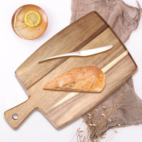 Best Acacia Wood Cutting Board with Handle, Kitchen Chopping Boards for Bread, Meat, Fruit, Cheese