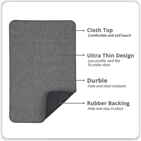Bath Mat, Ultra Thin Rubber Bath Rugs, Quick Dry, Washable, Super Absorbent for Bathroom Floor, Dark Grey