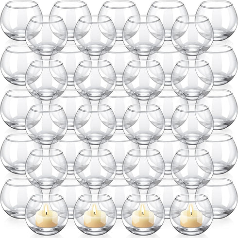 Ziliny 48 Pcs Clear Glass Votive Candle Holders Bulk Tealight Candle Holders