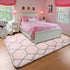Moroccan Area Rug 4x6, Fluffy Pink and Grey Trellis Shaggy Rug for Girls Bedroom, Soft Plush Carpet for Living Room