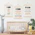 Koesus 12x16 Inch Set 3, Inspirational Classroom Wall Art Poster Hanger Frame of Positive Affirmations for Kids