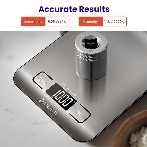 Etekcity Food Kitchen Scale, Digital Grams and Ounces for Weight Loss, Baking, Cooking, Keto and Meal Prep - LCD
