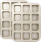Beasea Brownie Pan with Dividers, 2 Set Gold All Edges Square Cupcake Pans, 12 Mini Cavity Non Stick Baking Mold