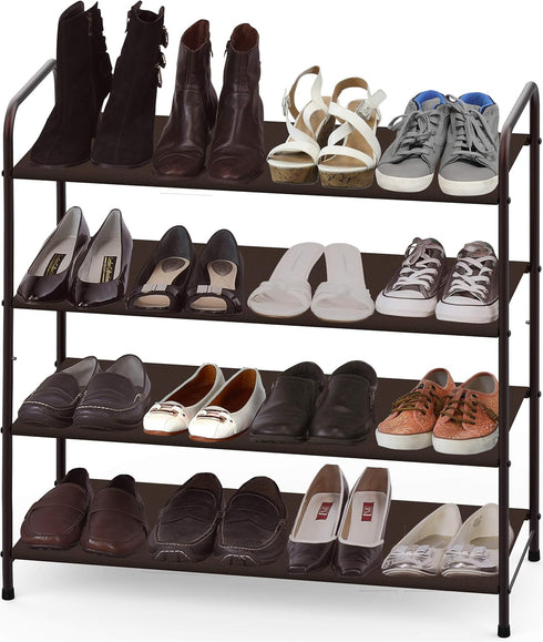 4-Tier Simple Houseware Shoe Rack Storage Organizer, Bronze