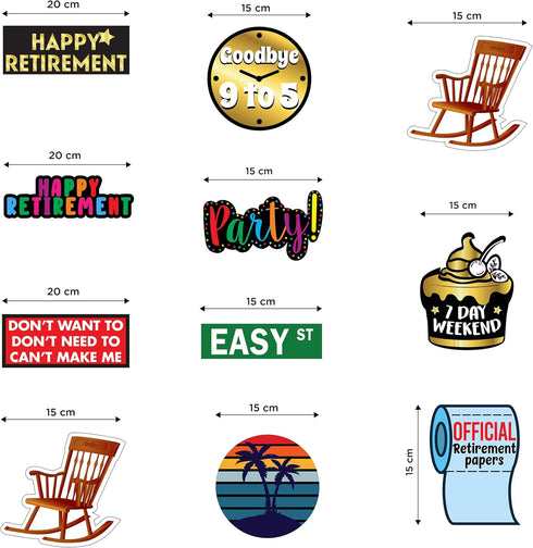 25 Piece Retirement Party Hanging Swirls Decorations - Hilarious Happy Retirement Party Supplies and Gifts