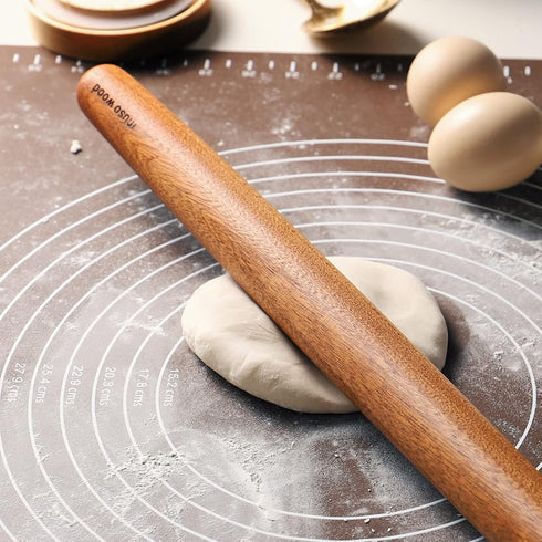 Muso Wood Sapele Wooden French Rolling Pin, Tapered Roller for Baking, Fondant, Pie Crust, Cookie, Pastry (French