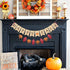 Uniwish Happy Fall Banner with Pumpkin Maple Leaves Sign, Garland Fall Thanksgiving Day Decorations for Mantle Fireplace