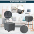 Footrests,Grey,Set 2 NeColorLife Small Ottoman Covers for Square Stools, Stretch Jacquard Soft Knitted Slipcovers