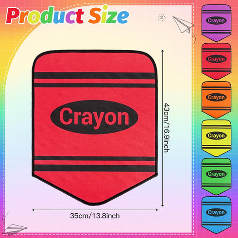 AKAIXI 6pcs 14X17 Inch Crayon Carpet Seats for Classroom Colorful Floor Mat Small Crayon Classroom Rug Non Slip Floor