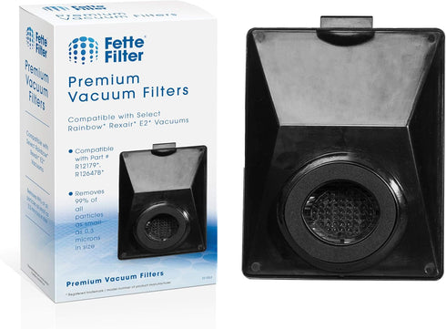 Fette Filter, Vacuum Filter Compatible with Rainbow R12179, R12647B, R10520, E2 Black, Pack of 1