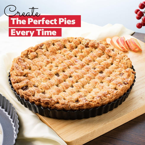 Tart Pan 9 Inch Removable Bottom, Carbon Steel Quiche Pan, Non-Stick, Dishwasher Safe for Baking Tarts