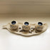 allgala Wooden Candle Holder Tray, 3 Ball Orbs Set with Pebbles on Leaf Tray for Living Room D cor