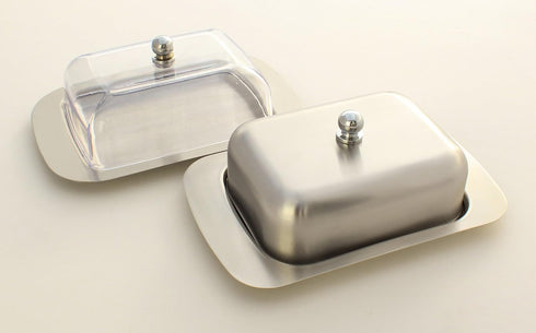 Zoie + Chloe Stainless Steel Butter Dish with Easy to Hold Lid