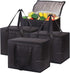 DIOMMELL Set of 4 Large Insulated Reusable Grocery Bags with Sturdy Zipper and
