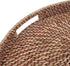 13.8"x2") Round Rattan Woven Serving Tray with Handles Ottoman Tray for Breakfast, Drinks, Snacks for Coffee Table
