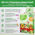 55 Pack 39,000+ (55 Vegetable Seeds Variety - Heirloom Seeds for Planting Vegetables and Fruits, Non-GMO Garden Seeds