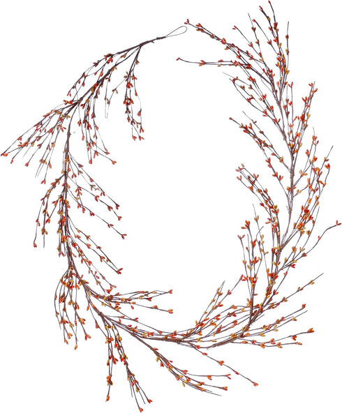 J'FLORU Fall Pip Berry Garland - 5FT Artificial Autumn Decor (Orange/Yellow)
