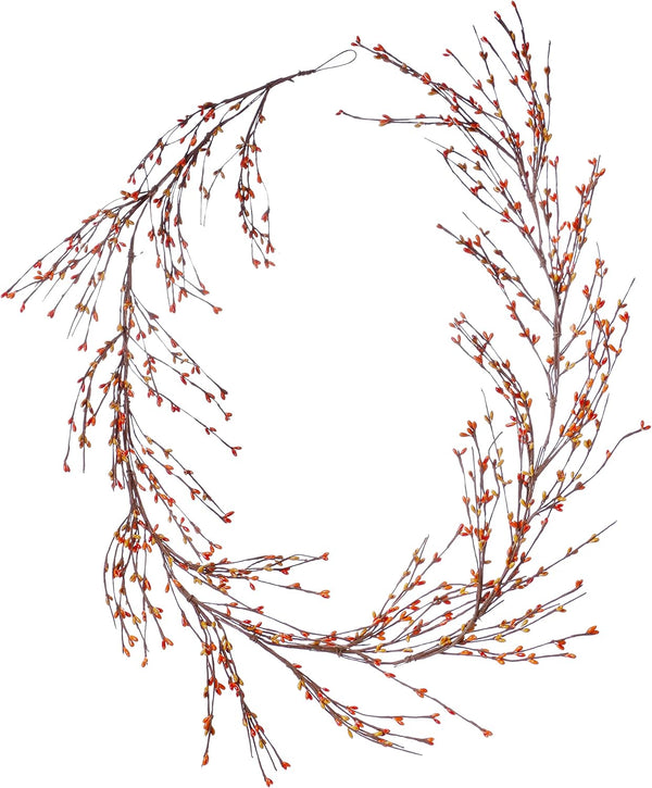 J'FLORU Fall Pip Berry Garland - 5FT Artificial Autumn Decor (Orange/Yellow)