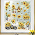 decalmile Sunflower Double Sided Window Clings, Gnomes Summer Flowers Window Stickers for Glass Doors
