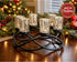 6 Seraphic Iron Round Table Decor Christmas Centerpiece Decorations Candle Holder for Weddings, Outdoor Patio, Dining