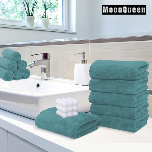 18 Pack 16 28 inches MOONQUEEN Premium Hand Towels - Quick Drying - Microfiber Coral Velvet Highly Absorbent Towels
