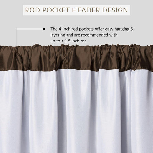 Elrene Home Fashions Versailles Room-Darkening Faux-Silk Waterfall Window Valance, 52" x 36", Chocolate Brown
