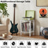 2-Tier 100 Albums, LELELINKY Record Player Stand with Vinyl Record Storage up to Bedroom Record Holder