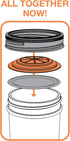 Jarware Set of 4 Orange Jelly/Jam Lids for Regular Mouth Mason Jars