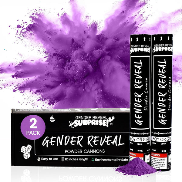 Gender Reveal Surprise - Purple Gender Reveal Powder Cannon - Easy to