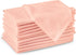 Encasa Cotton Cloth Napkins | Set of 12 | Peach Solid Color | Size 17"x17" | Machine Washable