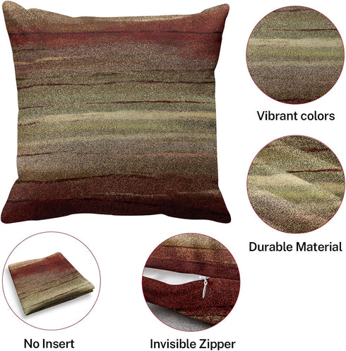Emvency Set of 2 Throw Pillow Covers, Western Tribal Geometric Brown Southwest Decorative Pillow Case, 18 x 18 Inch