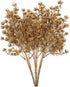 Christmas Artificial Flowers, Golden Baby Breath Gypsophila Plastic Plant Fake Plants for Wedding and Home Decoration