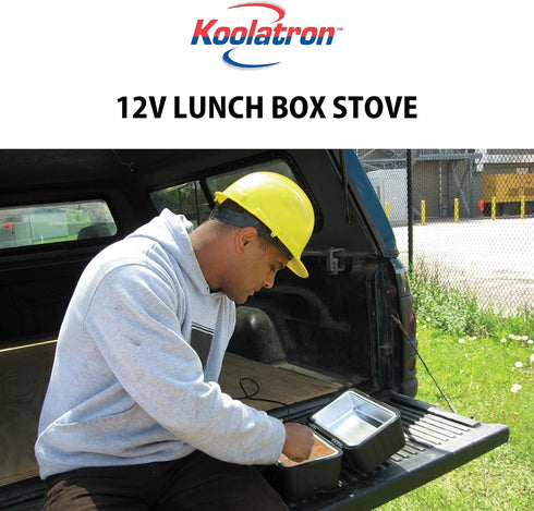 12V 1.6 (1.5 6 (1.8m) 300F (149C) Koolatron Heating Lunch Box Stove, Qt L) Black ft Power Cord Heats to Built-In Cord