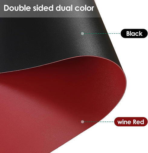 Zinkooat Mat,1.8mm Thick,15.75x23.6 Inch Red,15.75x23.6) Leather Desk Desk Cover,Nightstand Cover,Night Stand Cover