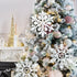 6pcs Large White Snowflakes Ornaments, 12 Big Plastic Glitter Snowflake for Winter Indoor Outdoor Christmas Decorations