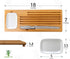 Set Eco-Friendly Large Bamboo Bread Board with Crumb Catcher & Dipping Dish