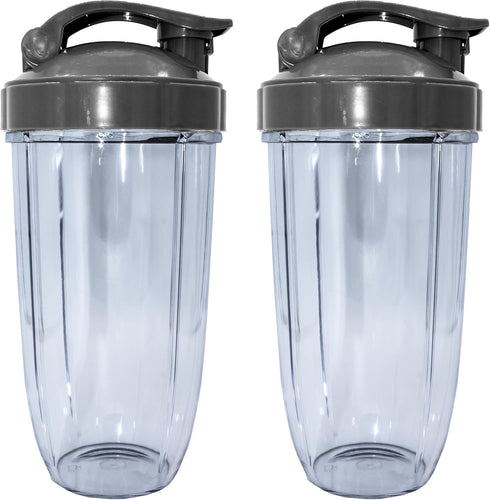 Blendin Replacement Parts for Nutribullet 600W, 900W, Includes 2 Colossal Cups and 2 Flip Top Lids