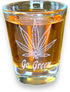Pot Leaf Go Green Shot Glass, 2oz