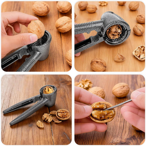Abuntor Nut Crackers Tools Pecan Cracker, Walnut Clip Heavy Duty Nutcracker With Non-Slip Handle Seafood Cracker Tool